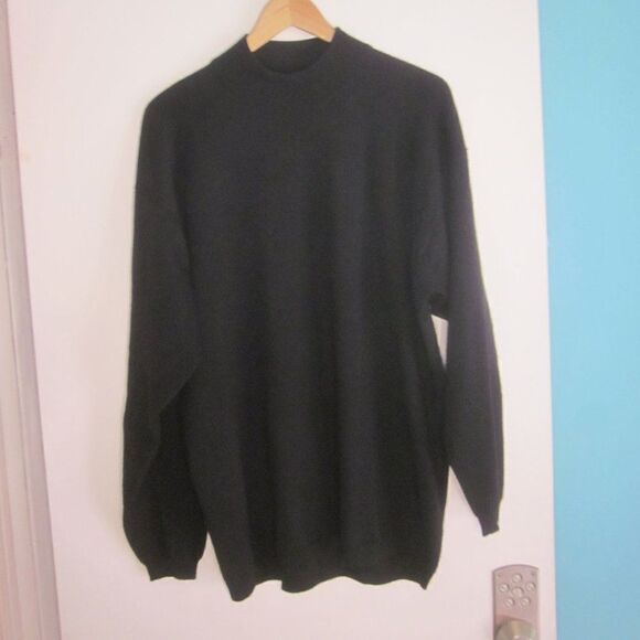 C. Reid Men Vintage Size M Black Knit Wool & Cashmere Pullover Sweater 46" Chest - Picture 8 of 10
